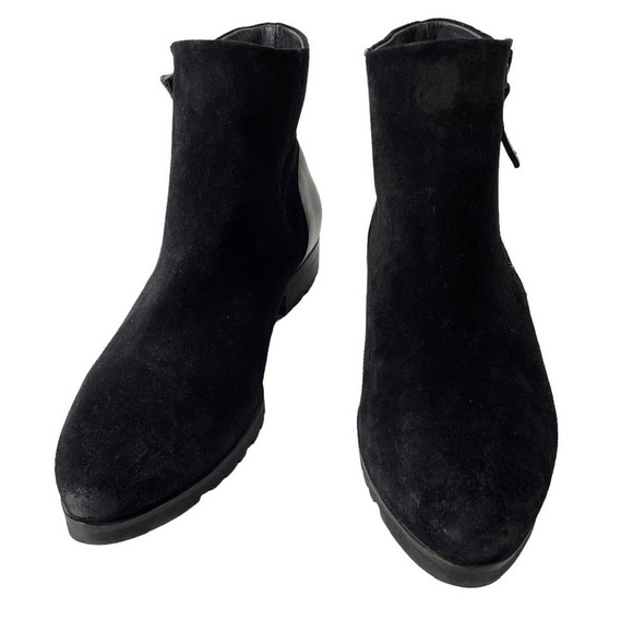 PAUL GREEN DINA BLACK SUEDE ZIP UP ANKLE BOOTIES - Picture 2 of 8